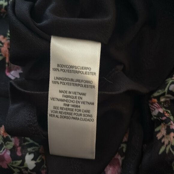 JULIA JORDAN Floral Stripe Print Ruffle-Trim Pleated Drawstring Dress Size 4 - Picture 9 of 9